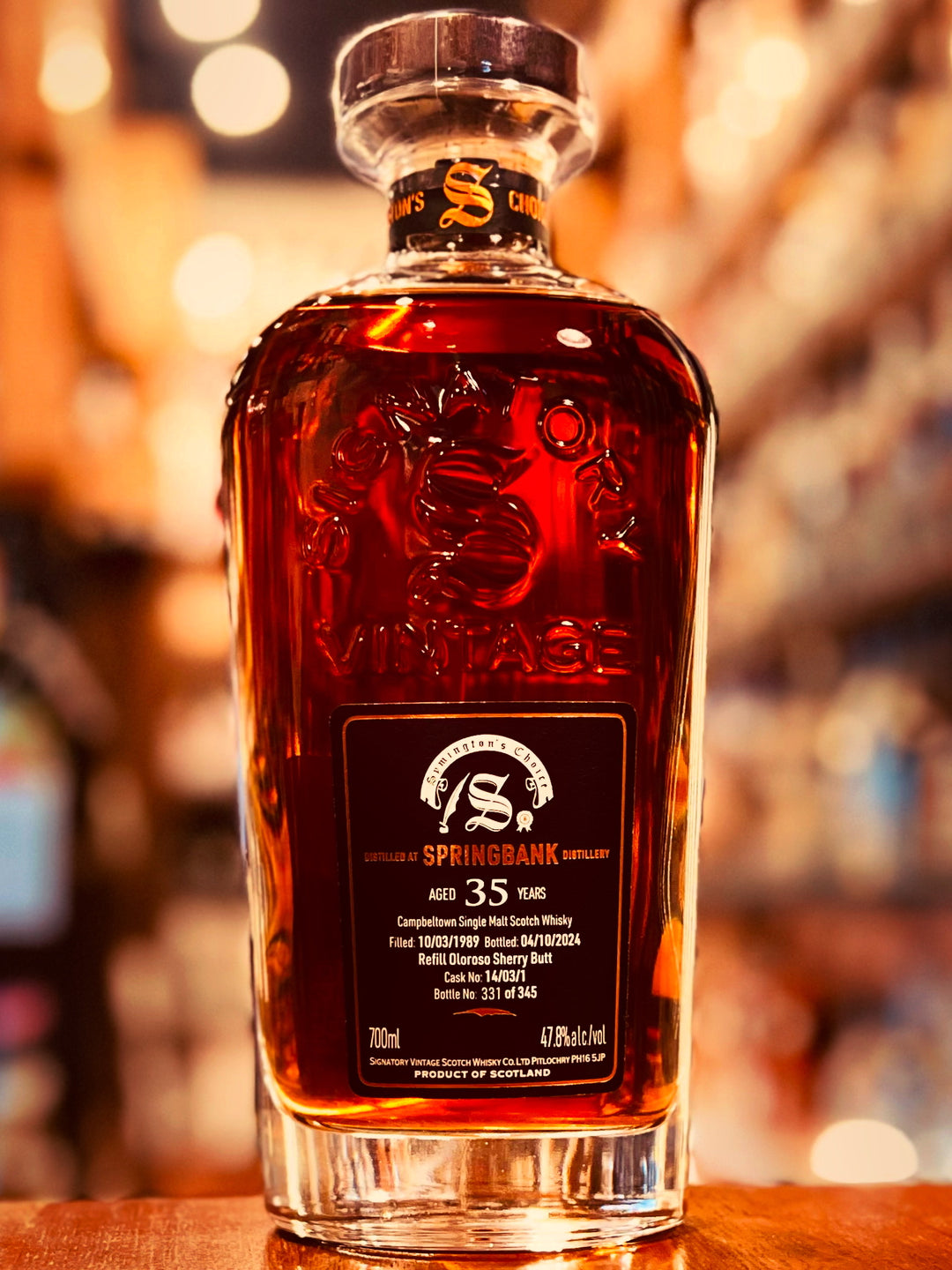 スプリングバンク 1989   35年　47.8%　 シグナトリー・ヴィンテージ　サイミントンズ・チョイス